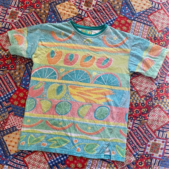American Vintage Other - Vintage 90s Tropical Fruit Print Shirt Size M